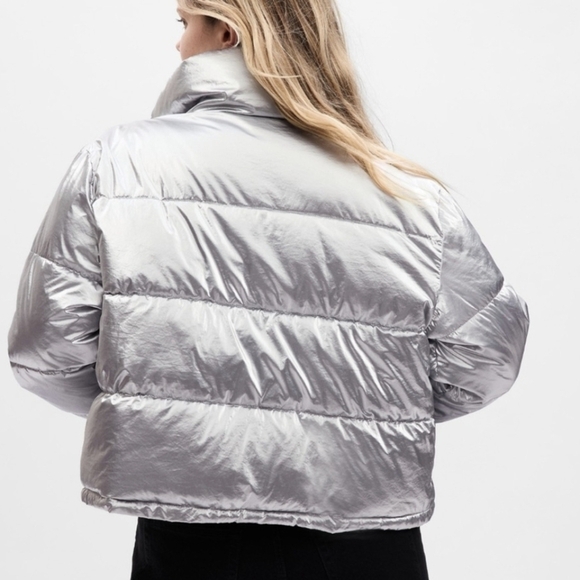 Gap Silver Big Puff Crop Jacket - Size SP - Picture 2 of 16